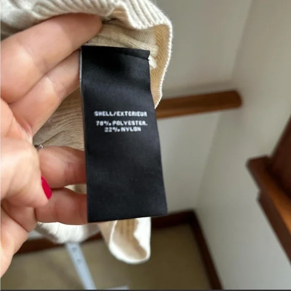 7 For All Mankind ribbed knit Midi dress cream body on size small - Picture 5 of 5